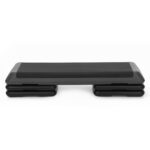 Profi állítható aerobik step pad, 3 fokozatban állítható, PP, max. 350 kg, 108x29x20 cm, fekete-szürke