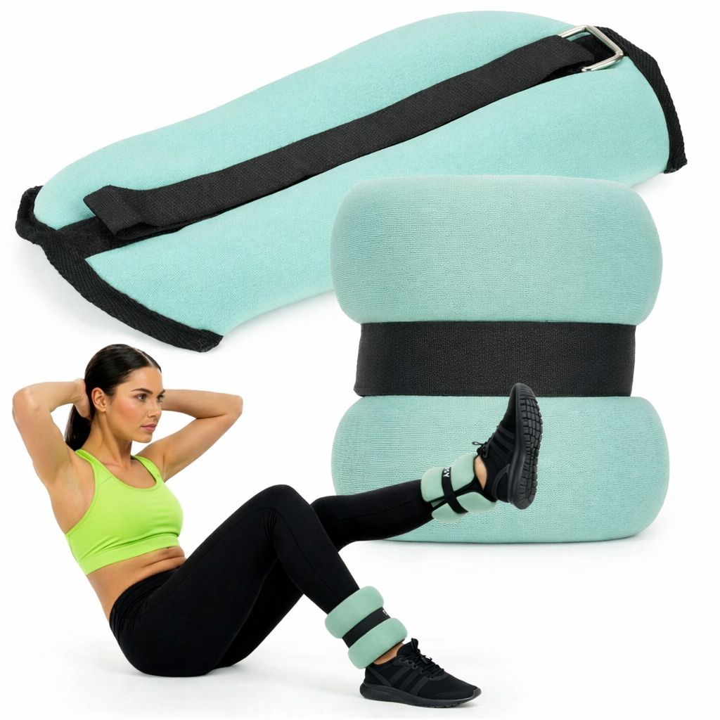 Csukló- és bokasúly készlet, 2 x 1,5 kg, neoprén és vas-homok töltet, 28x13 cm, mentazöld - Image 3
