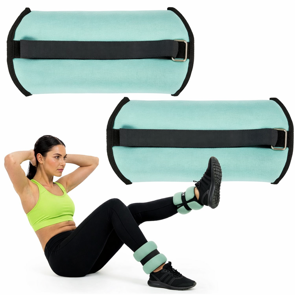 Csukló- és bokasúly készlet, 2 x 1,5 kg, neoprén és vas-homok töltet, 28x13 cm, mentazöld - Image 7