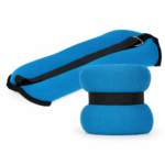 Csukló- és bokasúly készlet, 2 x 2 kg, neoprén és vas-homok töltet, 34x14 cm, kék