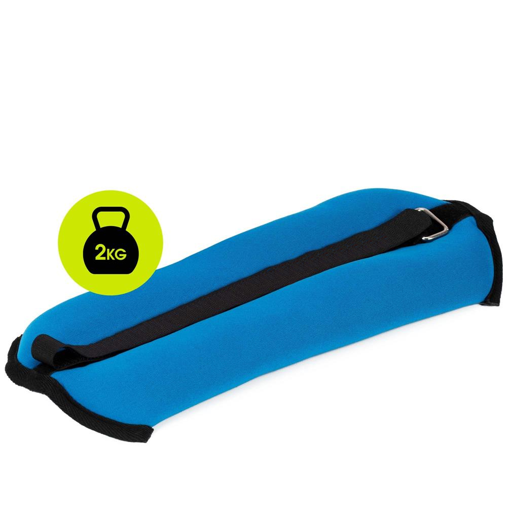 Csukló- és bokasúly készlet, 2 x 2 kg, neoprén és vas-homok töltet, 34x14 cm, kék - Image 9