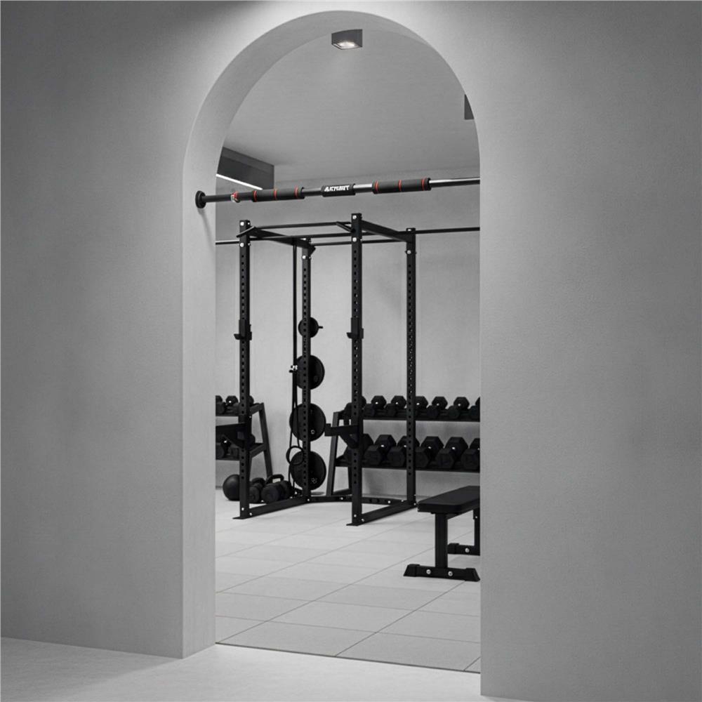 Állítható ajtóhúzósín 82–130 cm-es ajtókhoz, acél és NBR hab, teherbírás 300 kg, fekete - Image 3