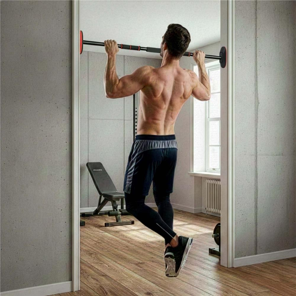 Állítható ajtóra szerelhető húzódzkodó rúd, 72–105 cm, acél és NBR hab, 180 kg teherbírás, fekete - Image 13