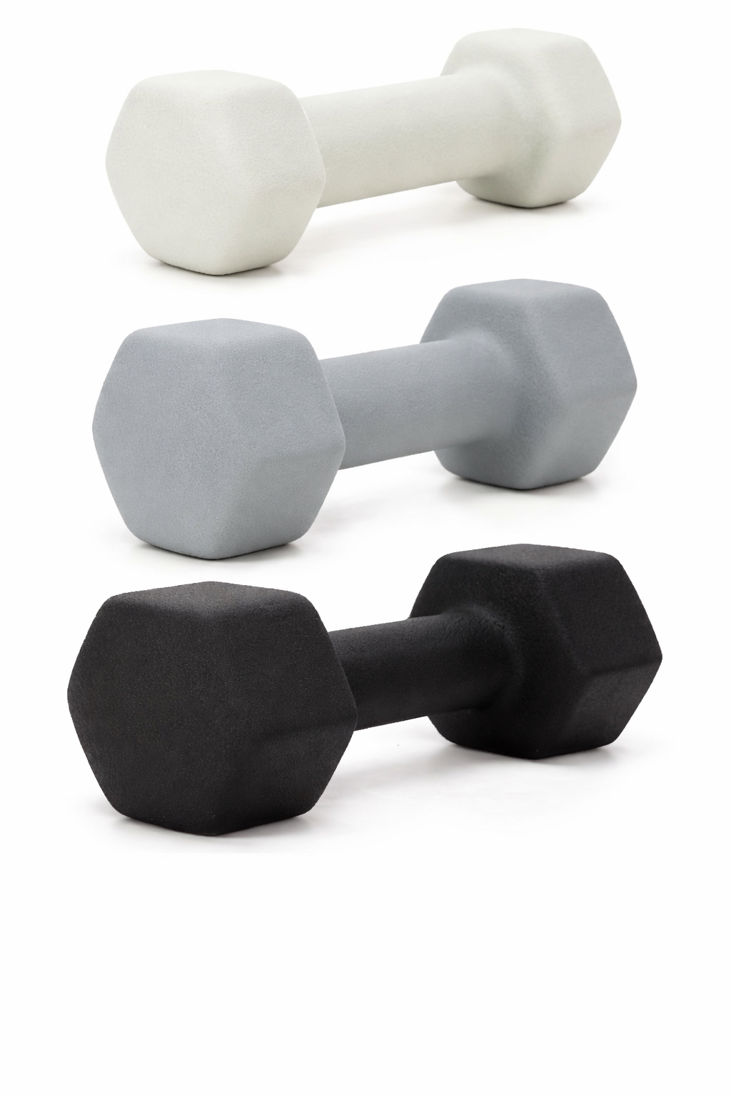 Öntöttvas kézisúlyzó készlet neoprén bevonattal, 12 kg, tartóállvánnyal, hatszögletű végekkel, 2x1 kg, 2x2 kg, 2x3 kg, többszínű - Image 7