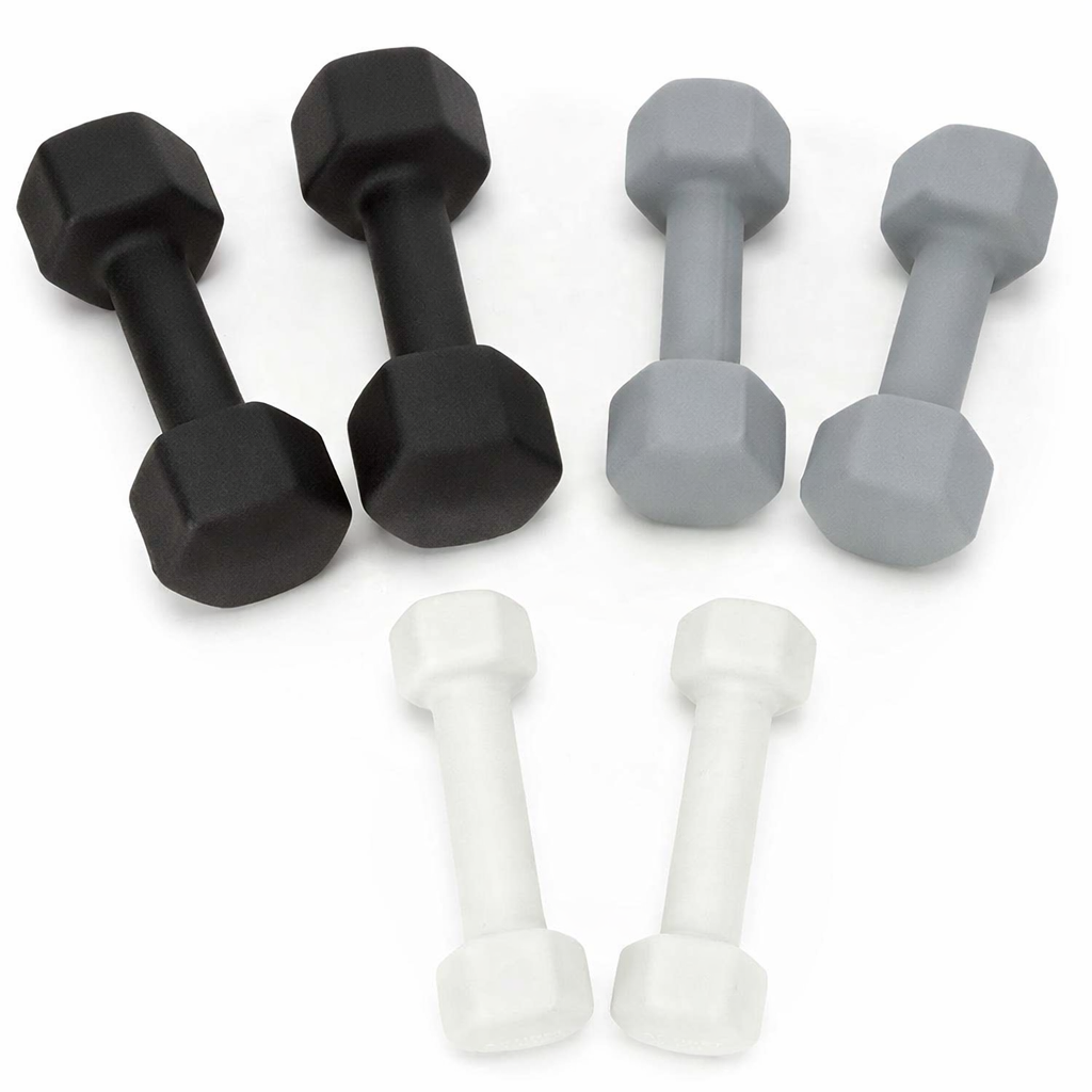 Öntöttvas kézisúlyzó készlet neoprén bevonattal, 12 kg, tartóállvánnyal, hatszögletű végekkel, 2x1 kg, 2x2 kg, 2x3 kg, többszínű - Image 10