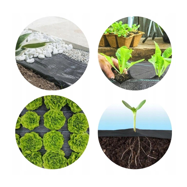 Talajtakaró agrotextil fólia, gyomellenes, UV-szűrővel, 10 x 1 méter, 50 g/m², fekete - Image 5