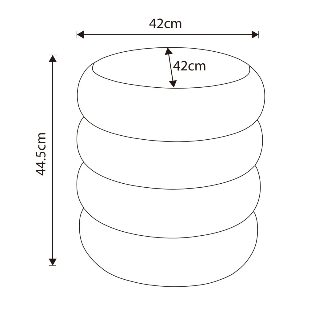Snuggo kárpitozott puff tárolóhellyel, velúr huzattal, 42 cm átmérő, 45 cm magasság, krémszínű - Image 2