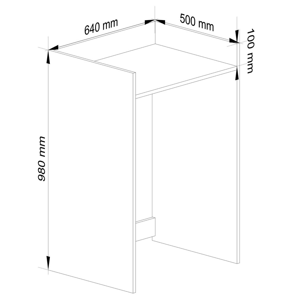 Masca pentru masina de spalat cu polita, PAL laminat, 64x50x98 cm, gri grafit - Image 3