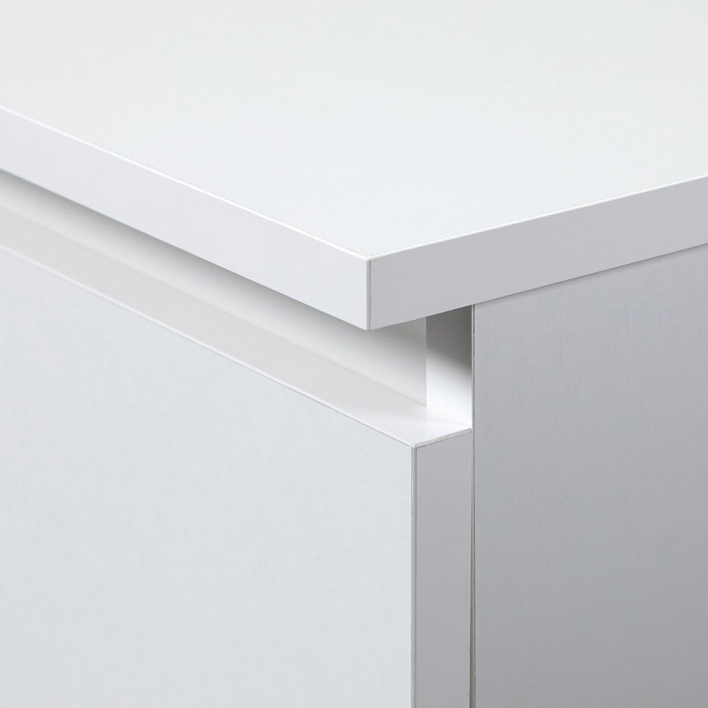 Éjjeliszekrény 2 fiókkal, 16 mm-es laminált forgácslapból, 60 × 40 × 55 cm, fehér - Image 3