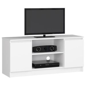 TV-szekrény 2 ajtóval és egy polccal, PAL laminált 16 mm, 120x40x55 cm, fehér