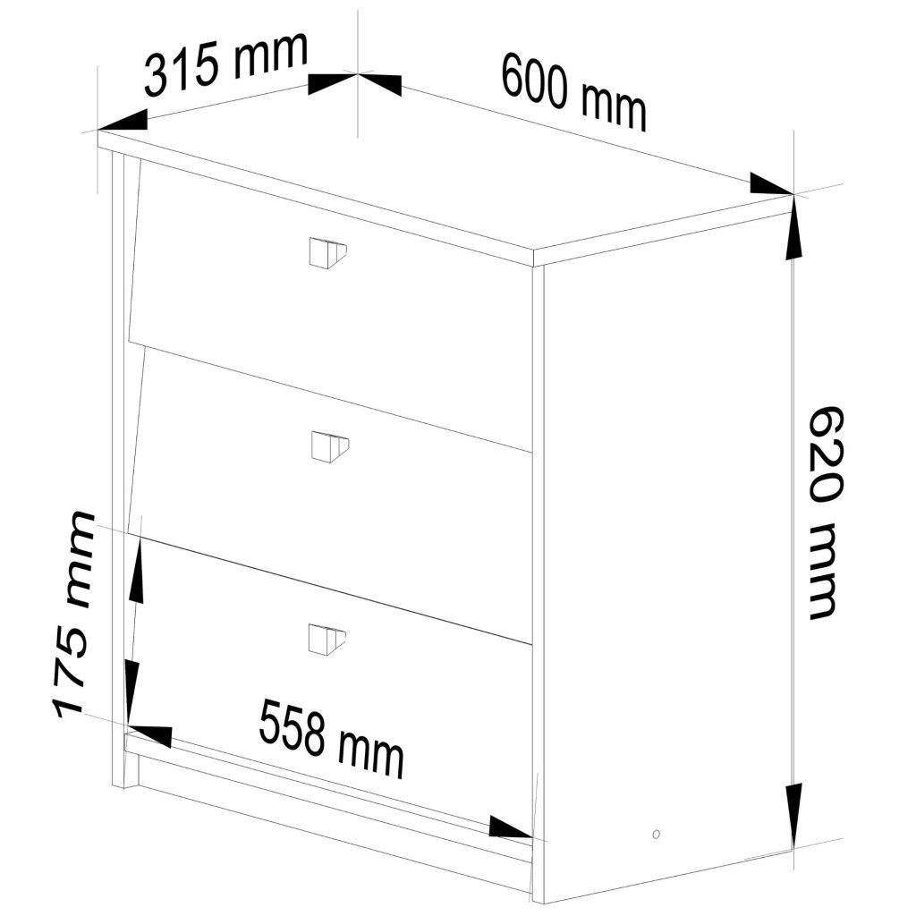 MINI cipősszekrény, 3 felhasználású, összecsukható, PAL laminált 16 mm, 60x31x62 cm, stejar sonoma - Image 3