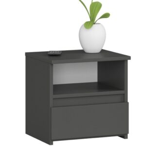 Éjjeliszekrény 1 fiókkal, 16 mm-es laminált forgácslap, 40x35x40 cm, szürke