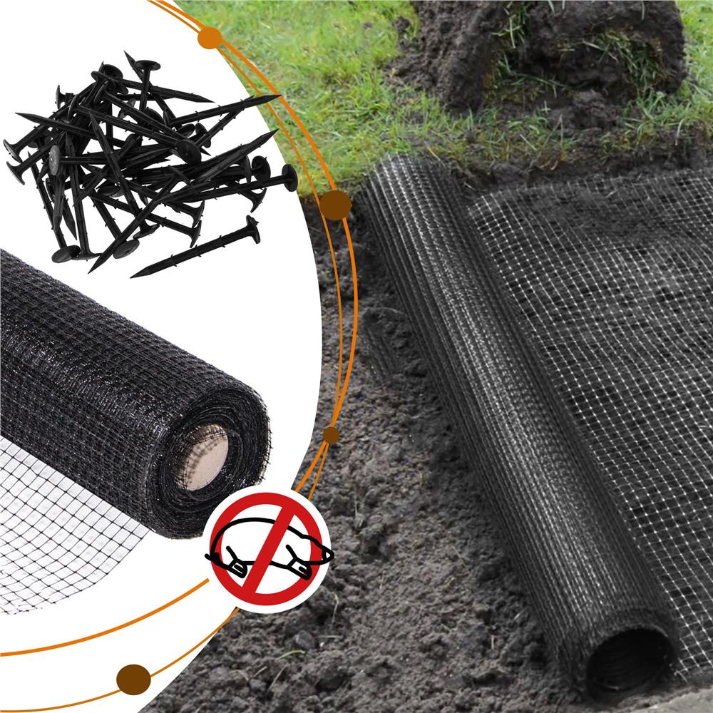 Kártevő- és vakondvédő kerti háló, 30 g/m², 2 x 300 m, fekete - Image 12