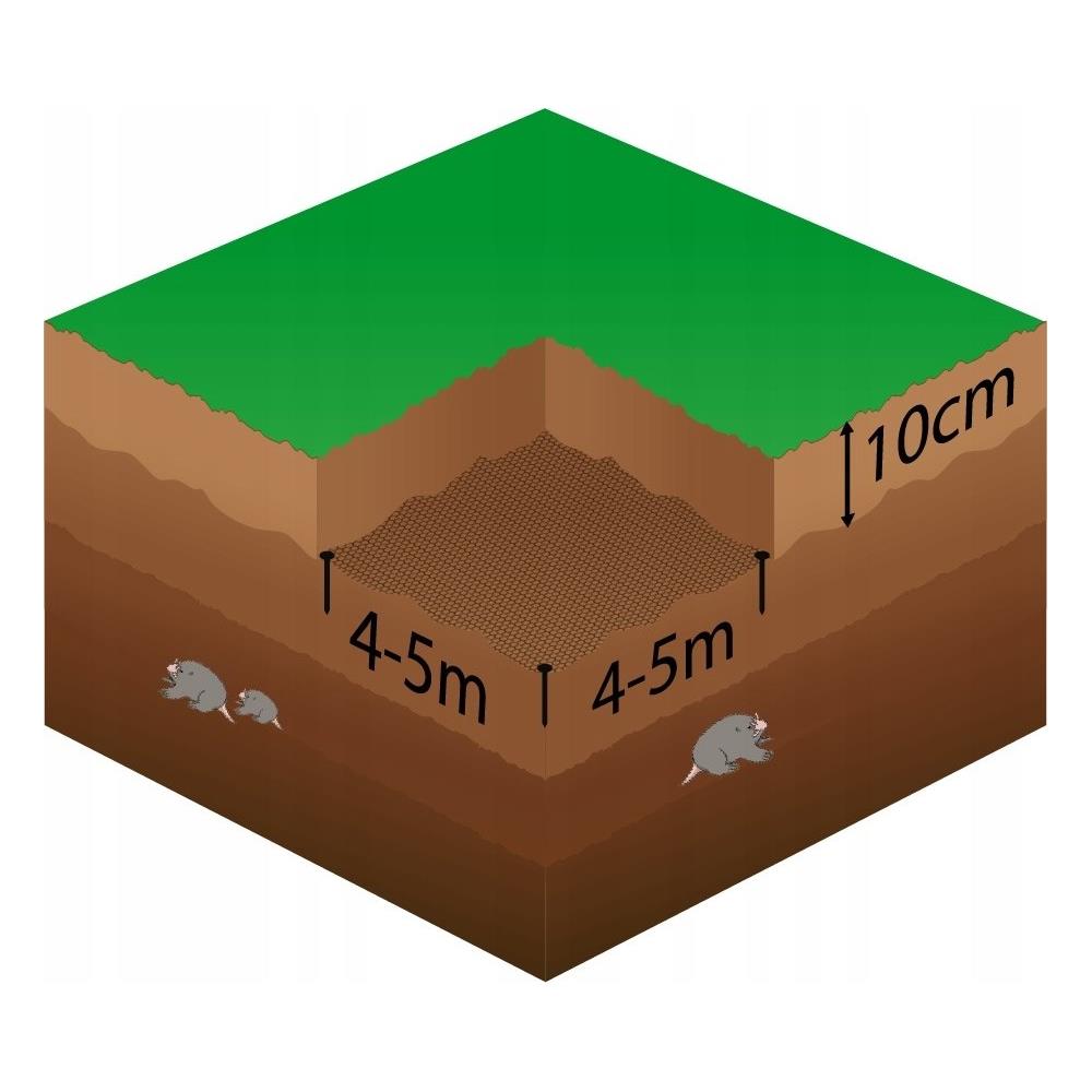 Kártevő- és vakondvédő kerti háló, 30 g/m², 2 x 300 m, fekete - Image 5
