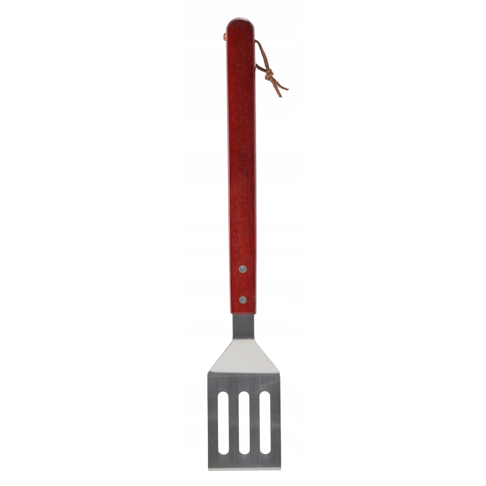 3 részes rozsdamentes acél grillező eszközkészlet fa nyéllel, spatula, villa és fogó - Image 4