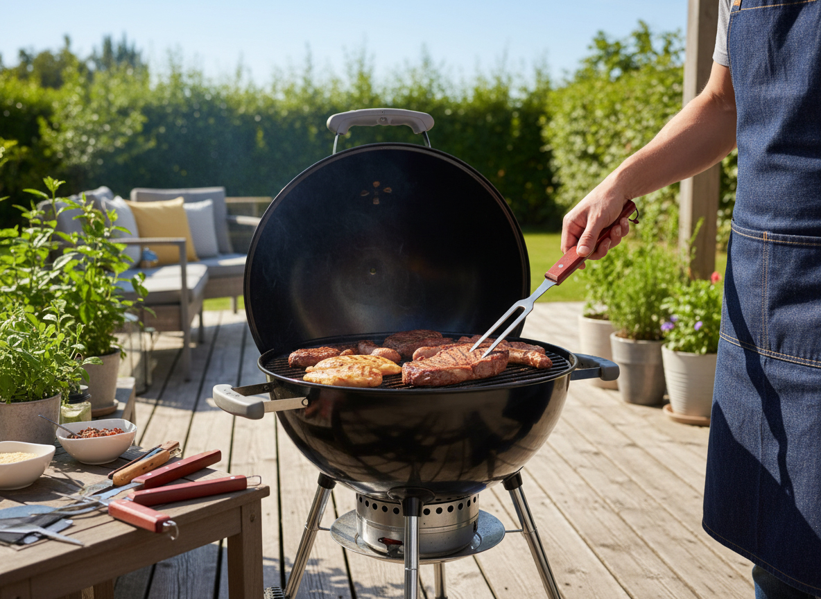 3 részes rozsdamentes acél grillező eszközkészlet fa nyéllel, spatula, villa és fogó - Image 6