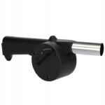 Kézi levegőfúvó grill, tűz vagy kandalló begyújtásához, tekerőkarral, 25 cm, fekete