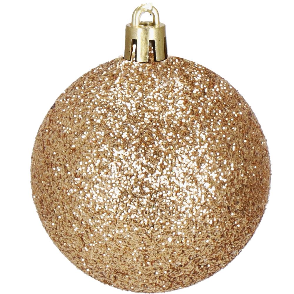 Karácsonyfa dísz szett gömbökkel és csúcsdísszel, 101 darab, műanyag, 3–7 cm, barna és rose gold - Image 13