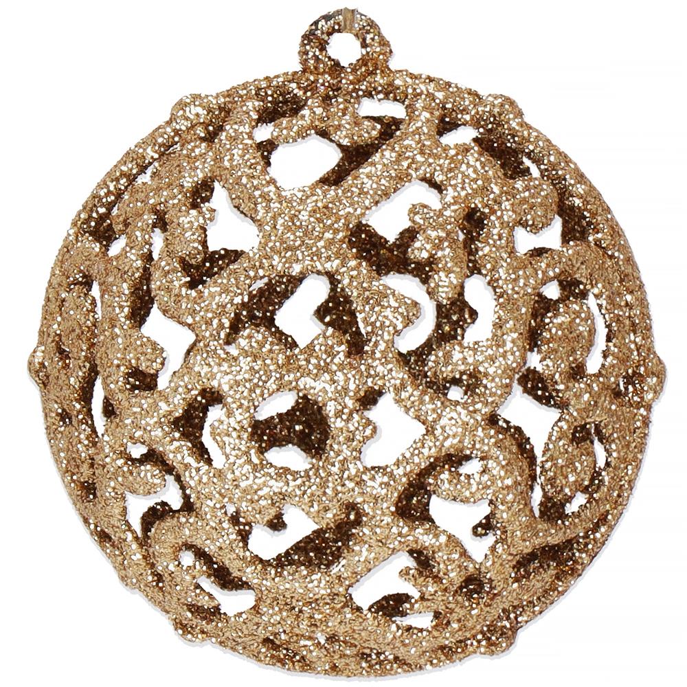 Karácsonyfa dísz szett gömbökkel és csúcsdísszel, 101 darab, műanyag, 3–7 cm, barna és rose gold - Image 18