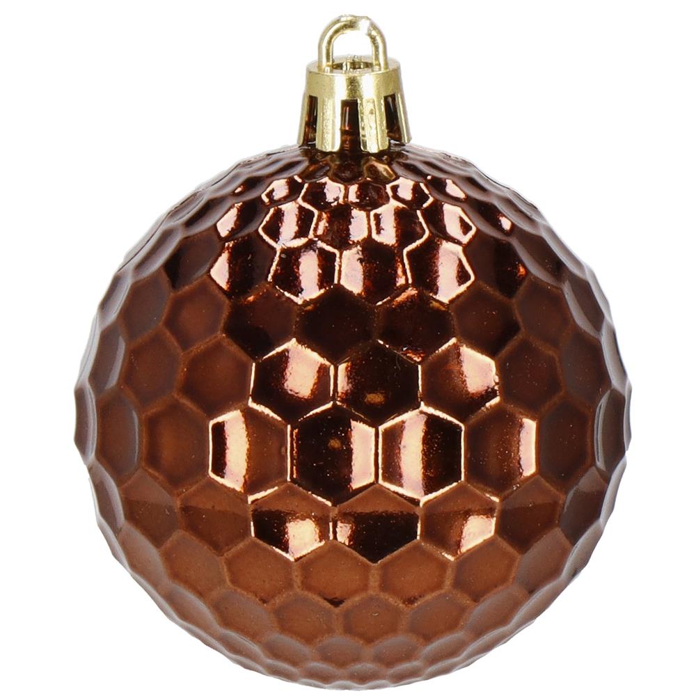 Karácsonyfa dísz szett gömbökkel és csúcsdísszel, 101 darab, műanyag, 3–7 cm, barna és rose gold - Image 21