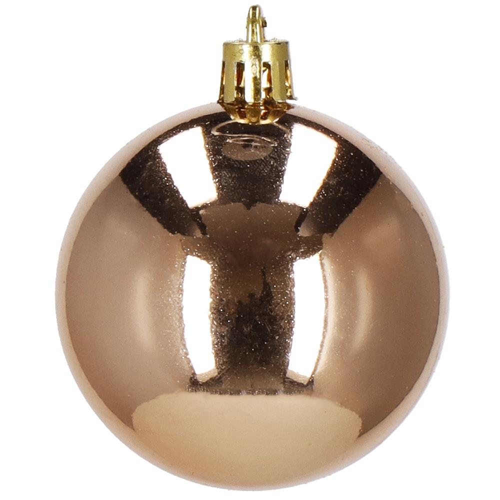 Karácsonyfa dísz szett gömbökkel és csúcsdísszel, 101 darab, műanyag, 3–7 cm, barna és rose gold - Image 27