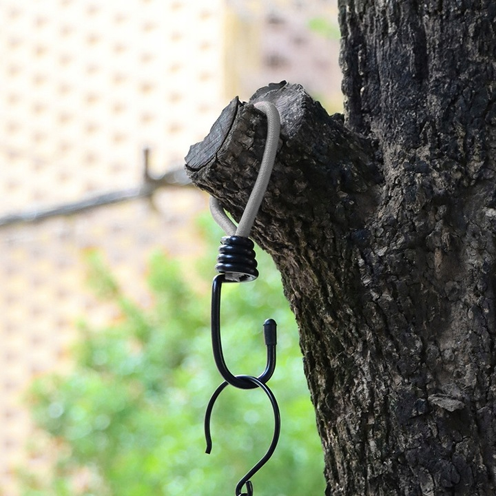 25 darabos rugalmas rögzítőgumi készlet ponyvákhoz és bannerekhez, fém kampóval, 25 cm, szürke - Image 2