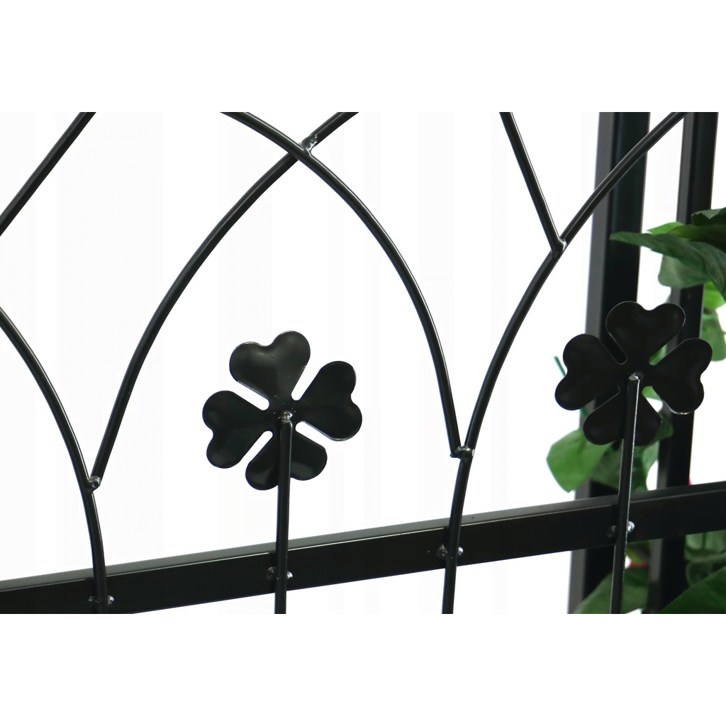 Fém kerti pergola kapuval, kúszónövény tartó, 106x50x217 cm, fekete - Image 12