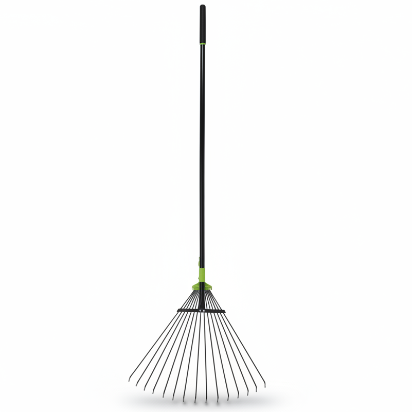 Kerti lombgereblye állítható szélességgel 20–59 cm, teleszkópos nyéllel 120–160 cm, fekete