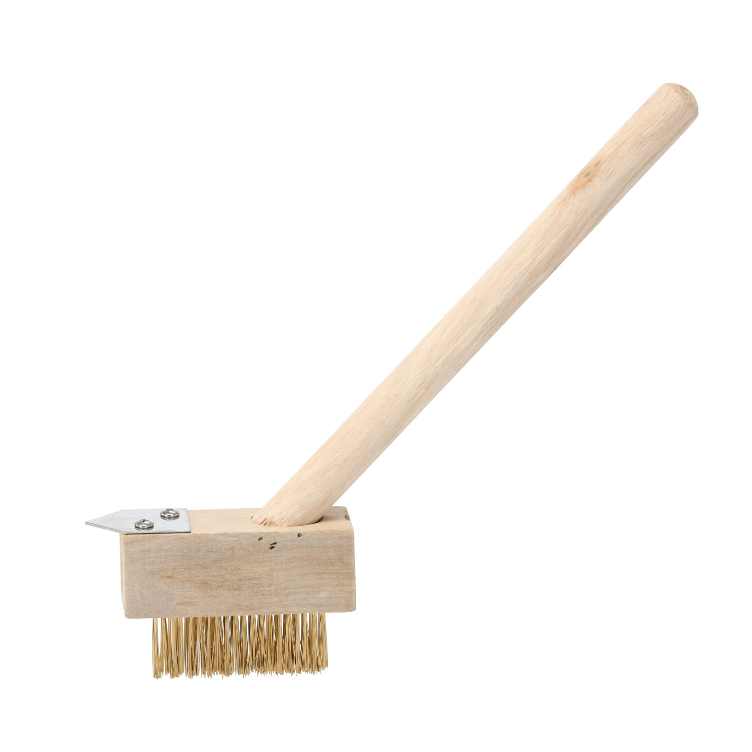 Gyomeltávolító kefe háromszög alakú acél kaparóval és fa nyéllel, 28 cm - Image 2