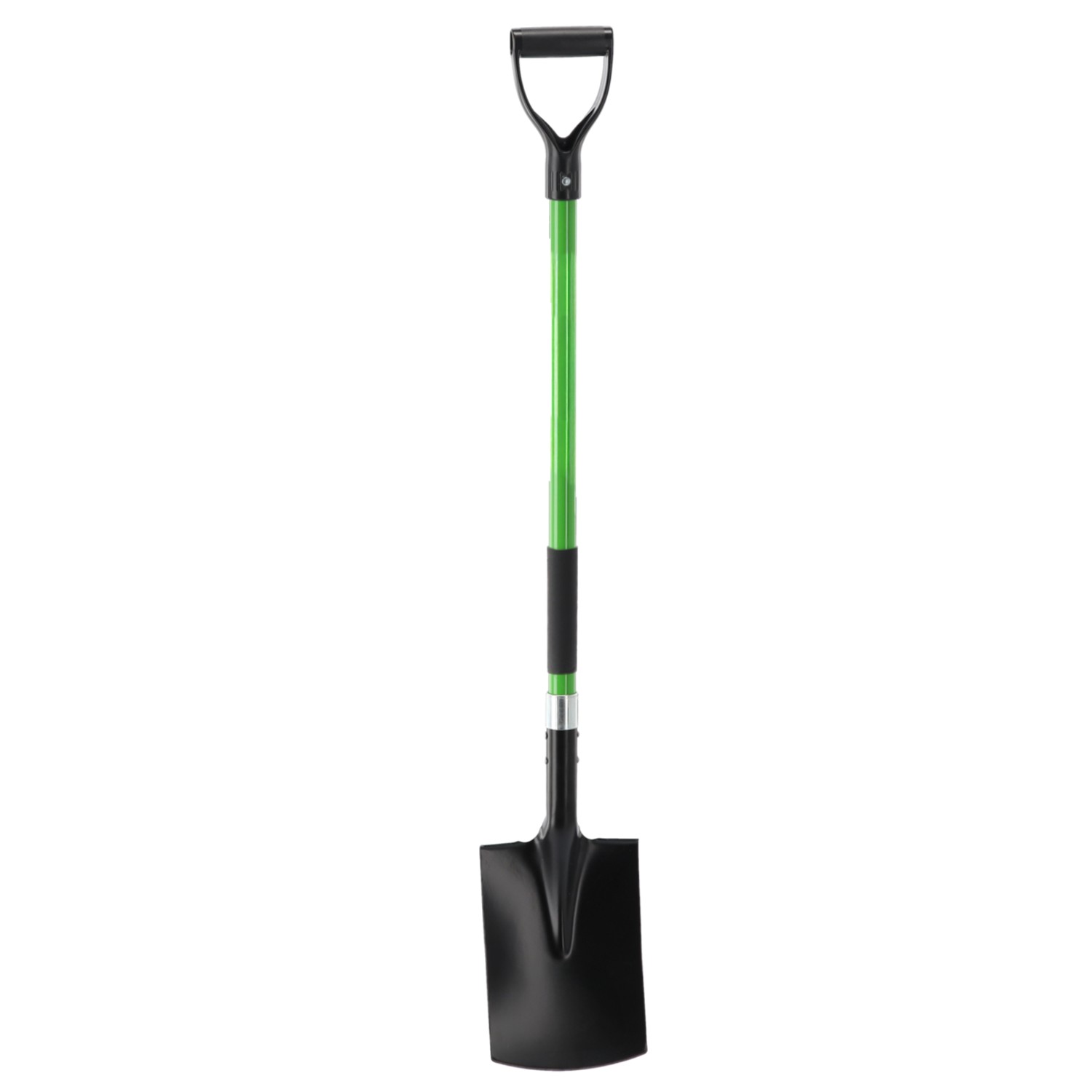 Kerti lapát egyenes pengével, 120 cm-es üvegszálas nyéllel, D-alakú markolattal, fekete és zöld színben - Image 5