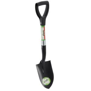 Mini lapát éles pengével, üvegszálas nyéllel, fém fejjel, 68 cm, D-típusú nyéllel, zöld és fekete