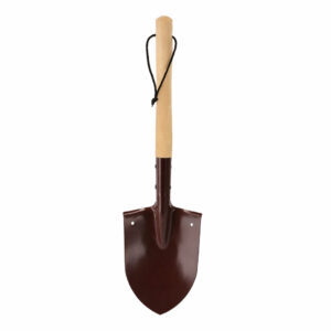 Kompakt ásólapát kempingezéshez és kertészkedéshez, fa nyéllel, acél pengével, 60 cm