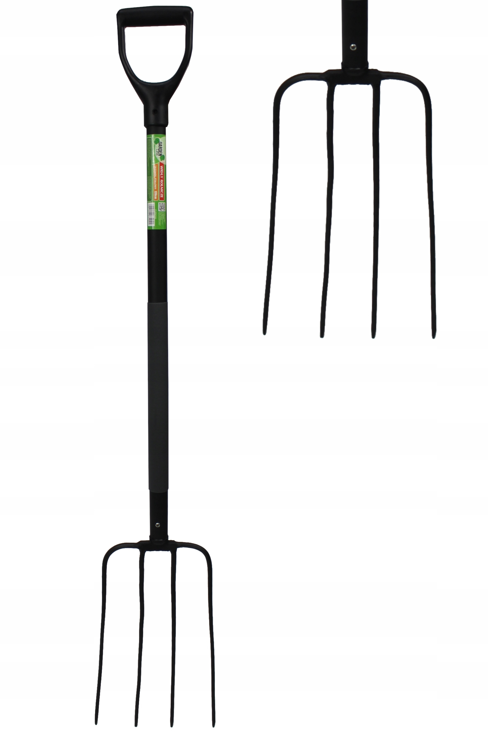 Acél kerti villa D alakú markolattal, 120 cm, fekete - Image 2