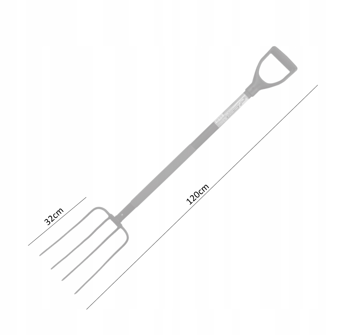 Acél kerti villa D alakú markolattal, 120 cm, fekete - Image 4