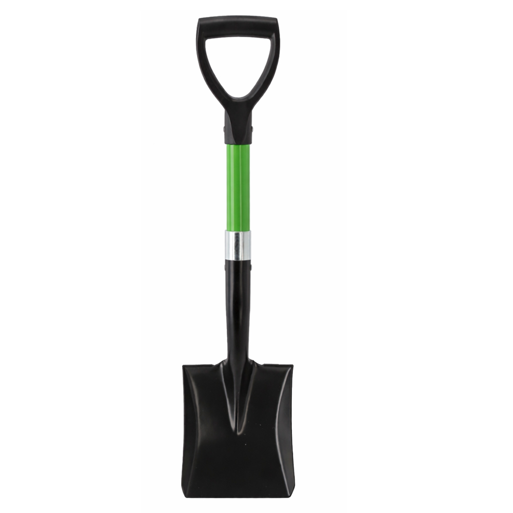 Mini lapát egyenes pengével, üvegszálas nyéllel, fém fejjel, 67 cm, D-típusú nyéllel, zöld és fekete - Image 3