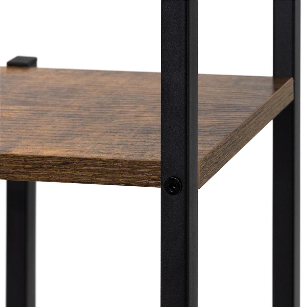 Fém és MDF polcos állvány 6 polccal, 60x20x113 cm, fekete és barna - Image 13