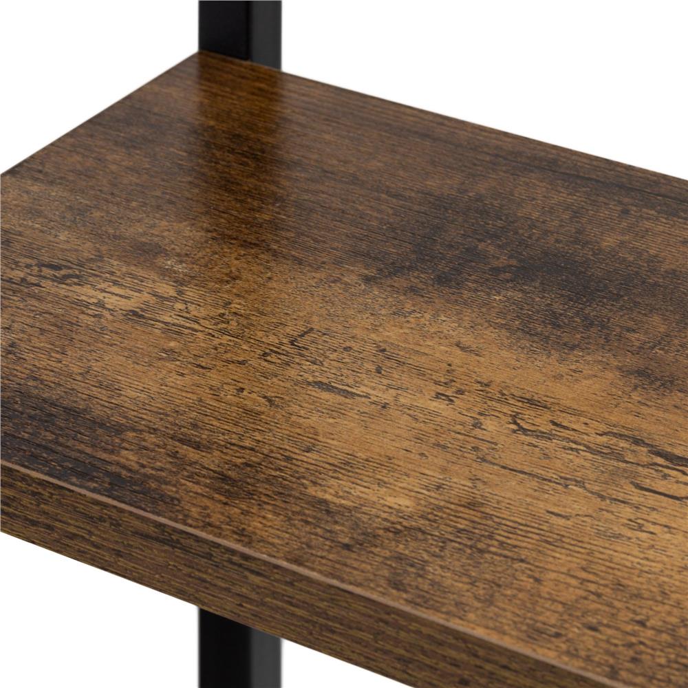 Fém és MDF polcos állvány 6 polccal, 60x20x113 cm, fekete és barna - Image 14