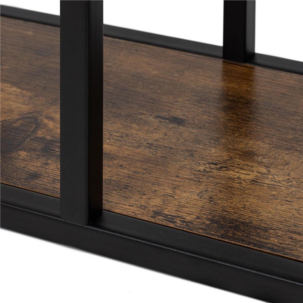 Fém és MDF polcos állvány 6 polccal, 60x20x113 cm, fekete és barna - Image 16