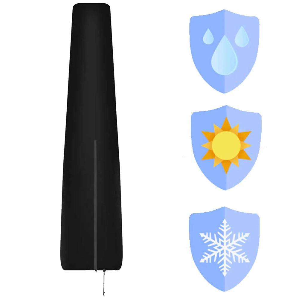 Husa protectie pentru umbrela de gradina, impermeabila, cu fermoar si snur reglabil, 265 cm, negru - Image 16