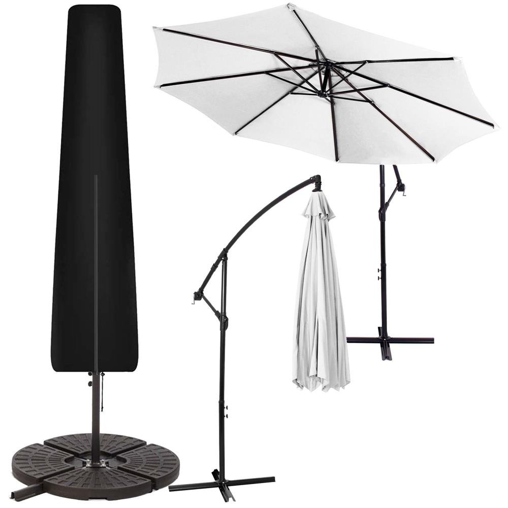 Husa protectie pentru umbrela de gradina, impermeabila, cu fermoar si snur reglabil, 265 cm, negru - Image 18