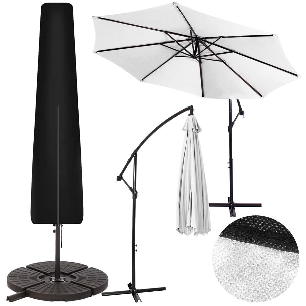 Husa protectie pentru umbrela de gradina, impermeabila, cu fermoar si snur reglabil, 265 cm, negru - Image 19