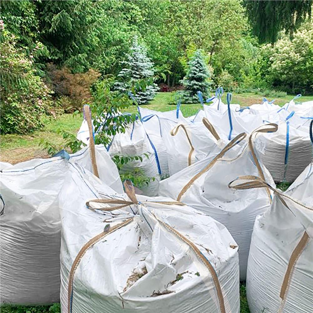 Nagy teherbírású kerti Big Bag zsák levelekhez és zöldhulladékhoz, 420 l, 500 kg, 75x75x75 cm, fehér - Image 3