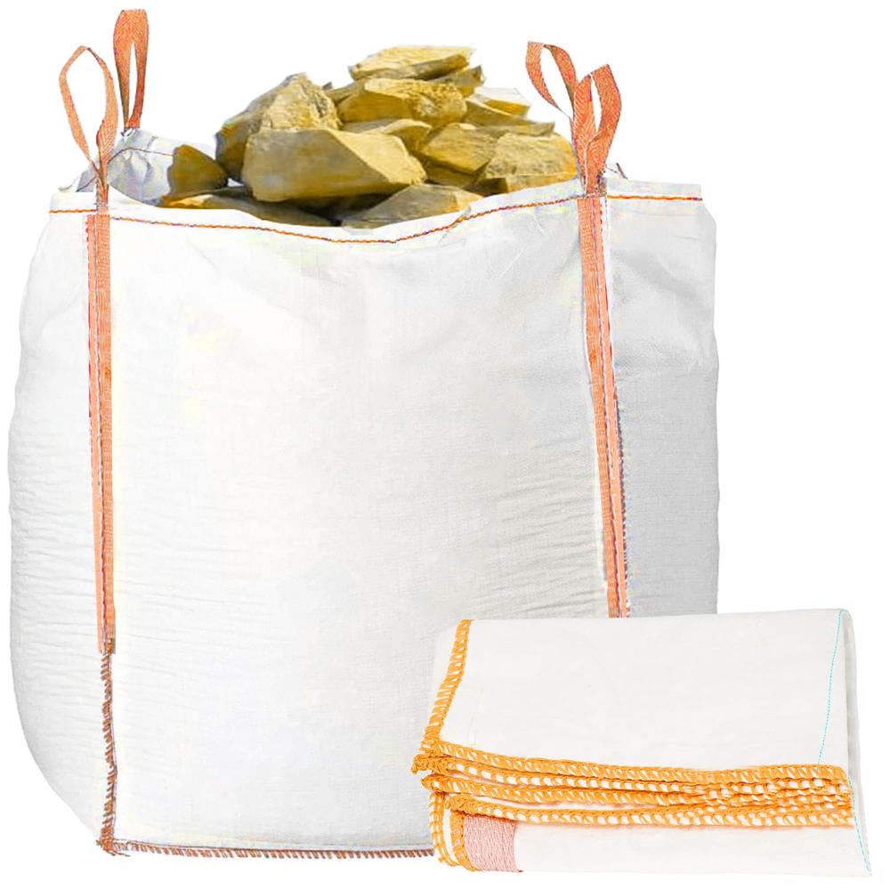 Nagy teherbírású kerti Big Bag zsák levelekhez és zöldhulladékhoz, 420 l, 500 kg, 75x75x75 cm, fehér - Image 5