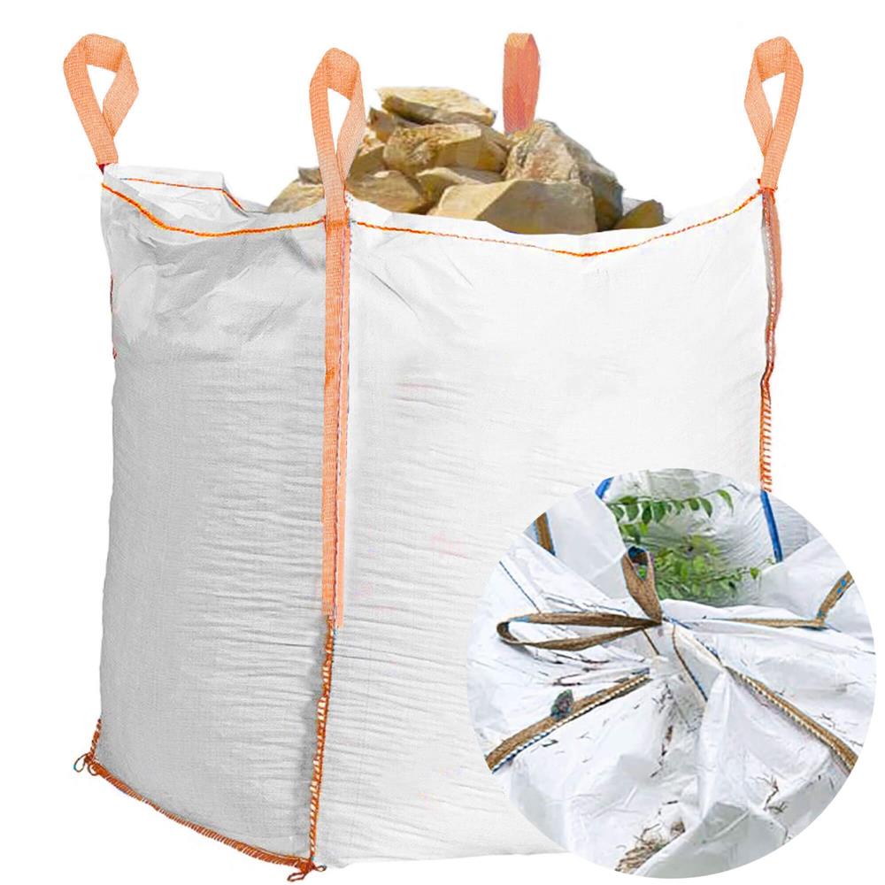 Nagy teherbírású kerti Big Bag zsák levelekhez és zöldhulladékhoz, 420 l, 500 kg, 75x75x75 cm, fehér - Image 8