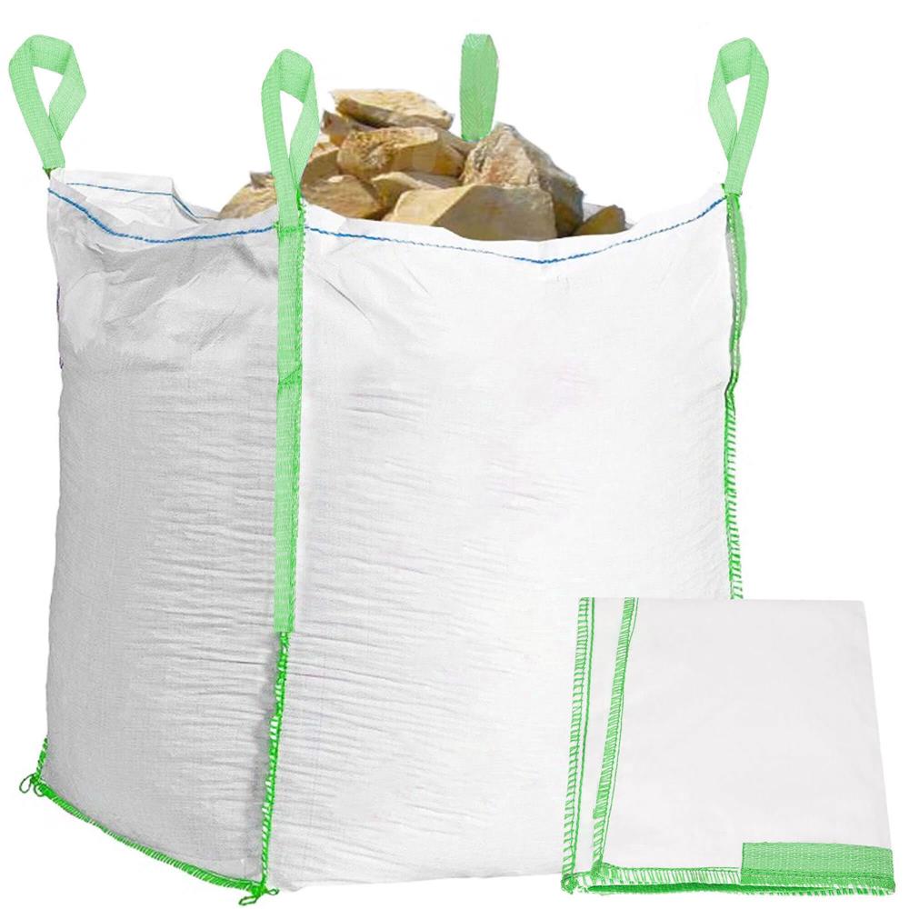 Nagy teherbírású kerti Big Bag zsák levelekhez és zöldhulladékhoz, 1000 l, 1000 kg, 90x90x120 cm, fehér - Image 2