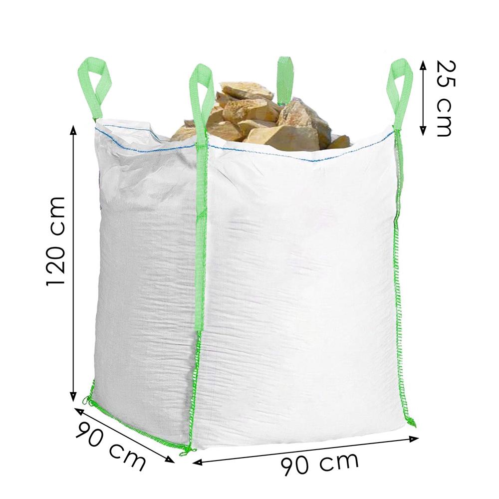 Nagy teherbírású kerti Big Bag zsák levelekhez és zöldhulladékhoz, 1000 l, 1000 kg, 90x90x120 cm, fehér - Image 17