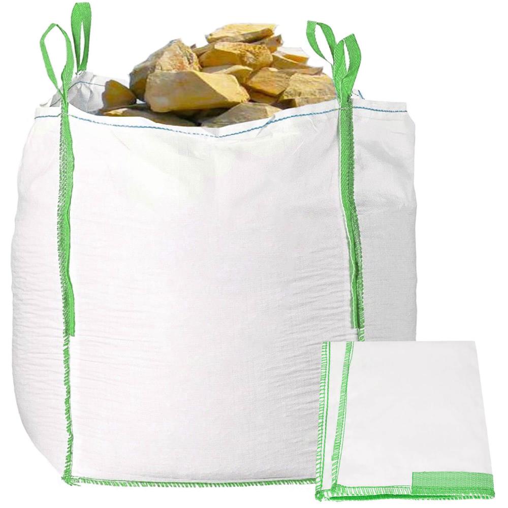 Nagy teherbírású kerti Big Bag zsák levelekhez és zöldhulladékhoz, 1000 l, 1000 kg, 90x90x120 cm, fehér - Image 4
