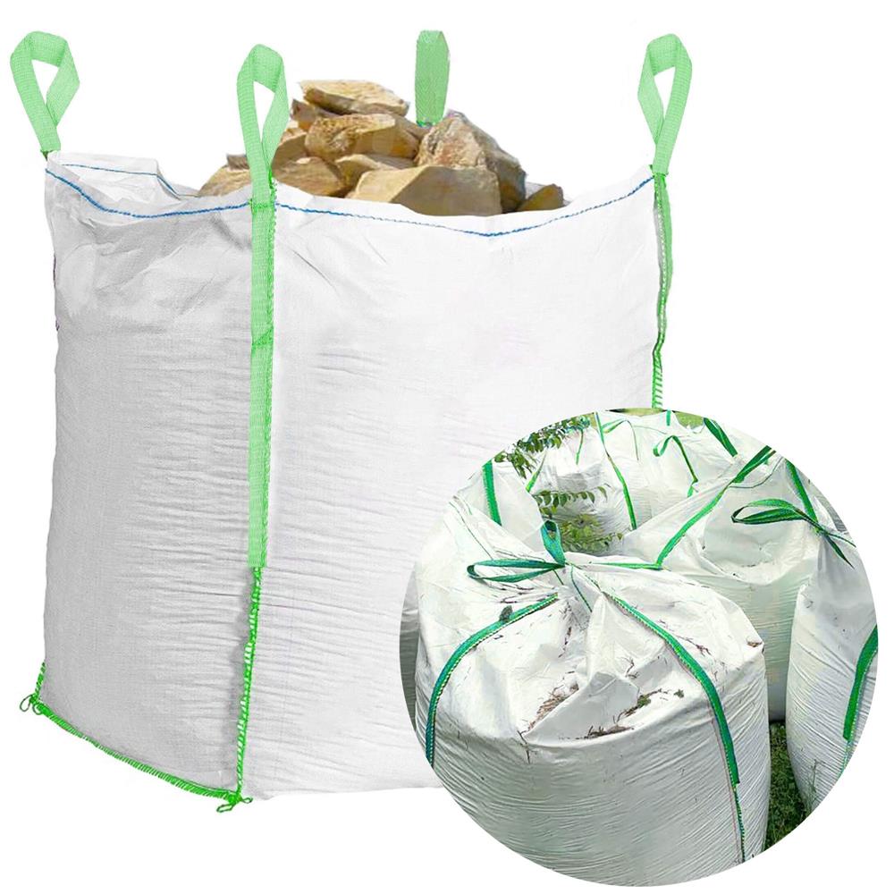 Nagy teherbírású kerti Big Bag zsák levelekhez és zöldhulladékhoz, 1000 l, 1000 kg, 90x90x120 cm, fehér - Image 6