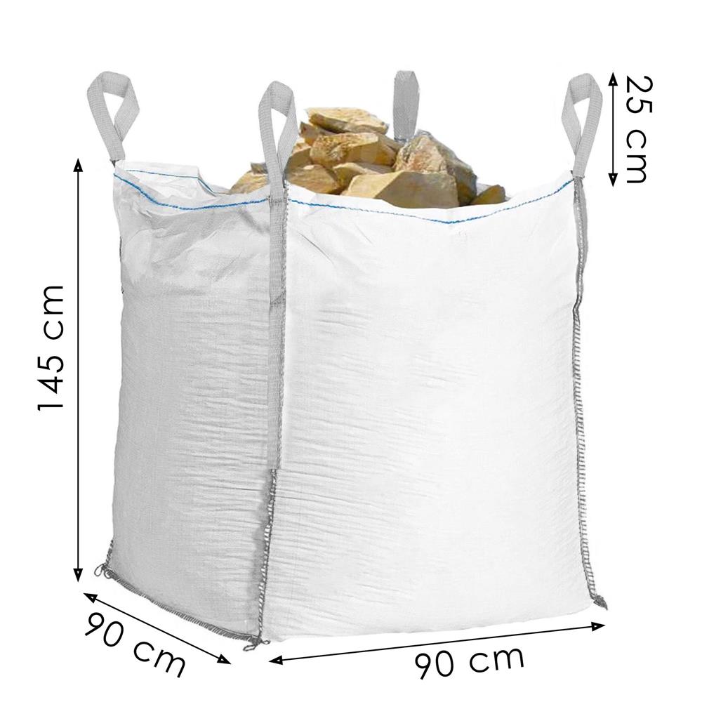 Nagy teherbírású kerti Big Bag zsák levelekhez és zöldhulladékhoz, 1200 l, 1000 kg, 90x90x145 cm, fehér - Image 18