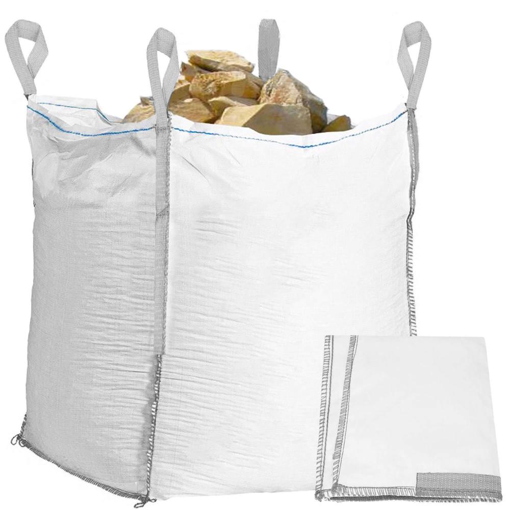 Nagy teherbírású kerti Big Bag zsák levelekhez és zöldhulladékhoz, 1200 l, 1000 kg, 90x90x145 cm, fehér - Image 5